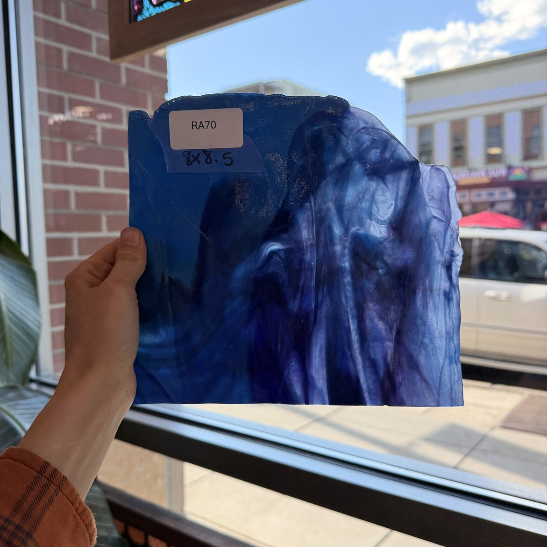 Mixed Purple Blue Youghiogheny Sheet Glass Youghiogheny Glass