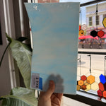 Light Blue White Wispy Mixed Vintage Spectrum Sheet Glass