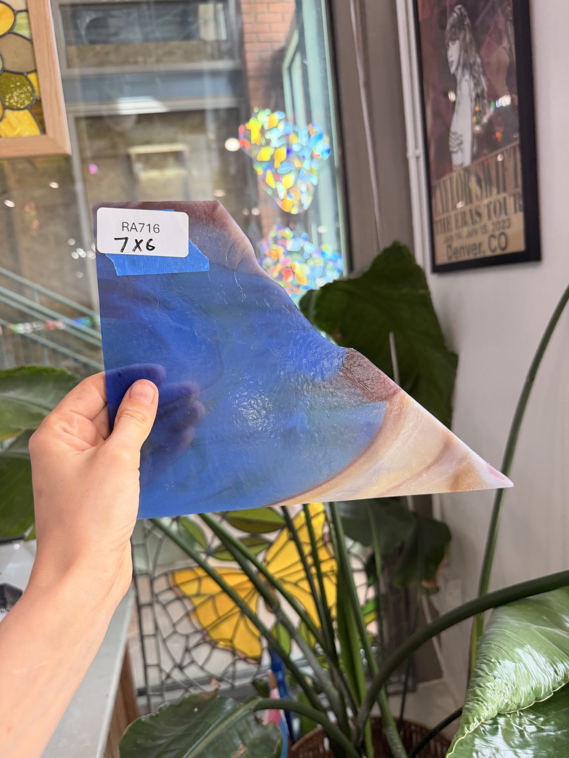 Blue Tan Amber Mixed Kokomo Sheet Glass