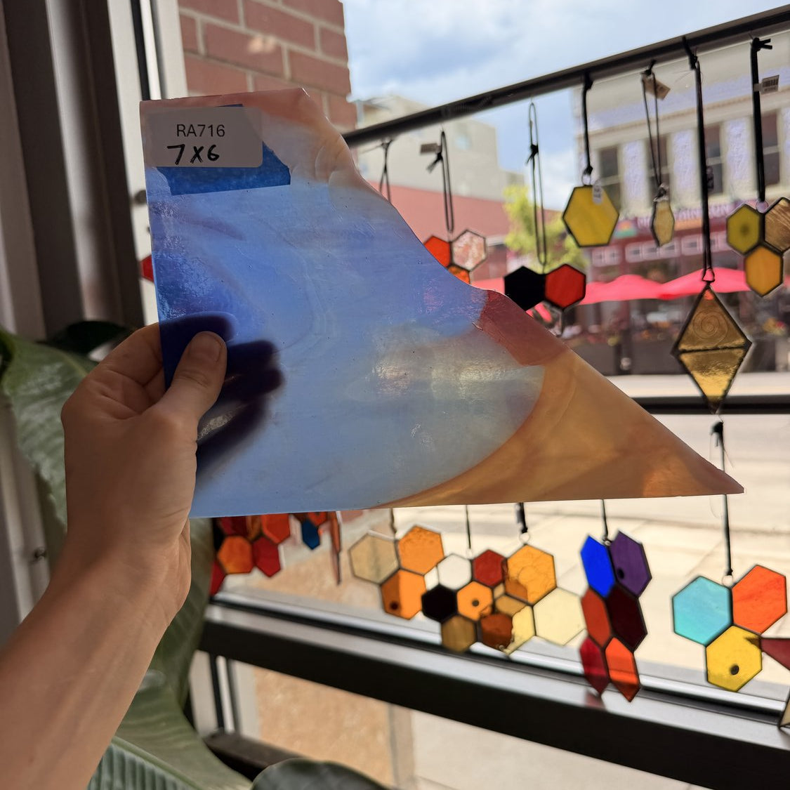 Blue Tan Amber Mixed Kokomo Sheet Glass