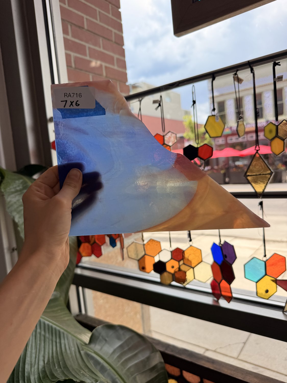 Blue Tan Amber Mixed Kokomo Sheet Glass