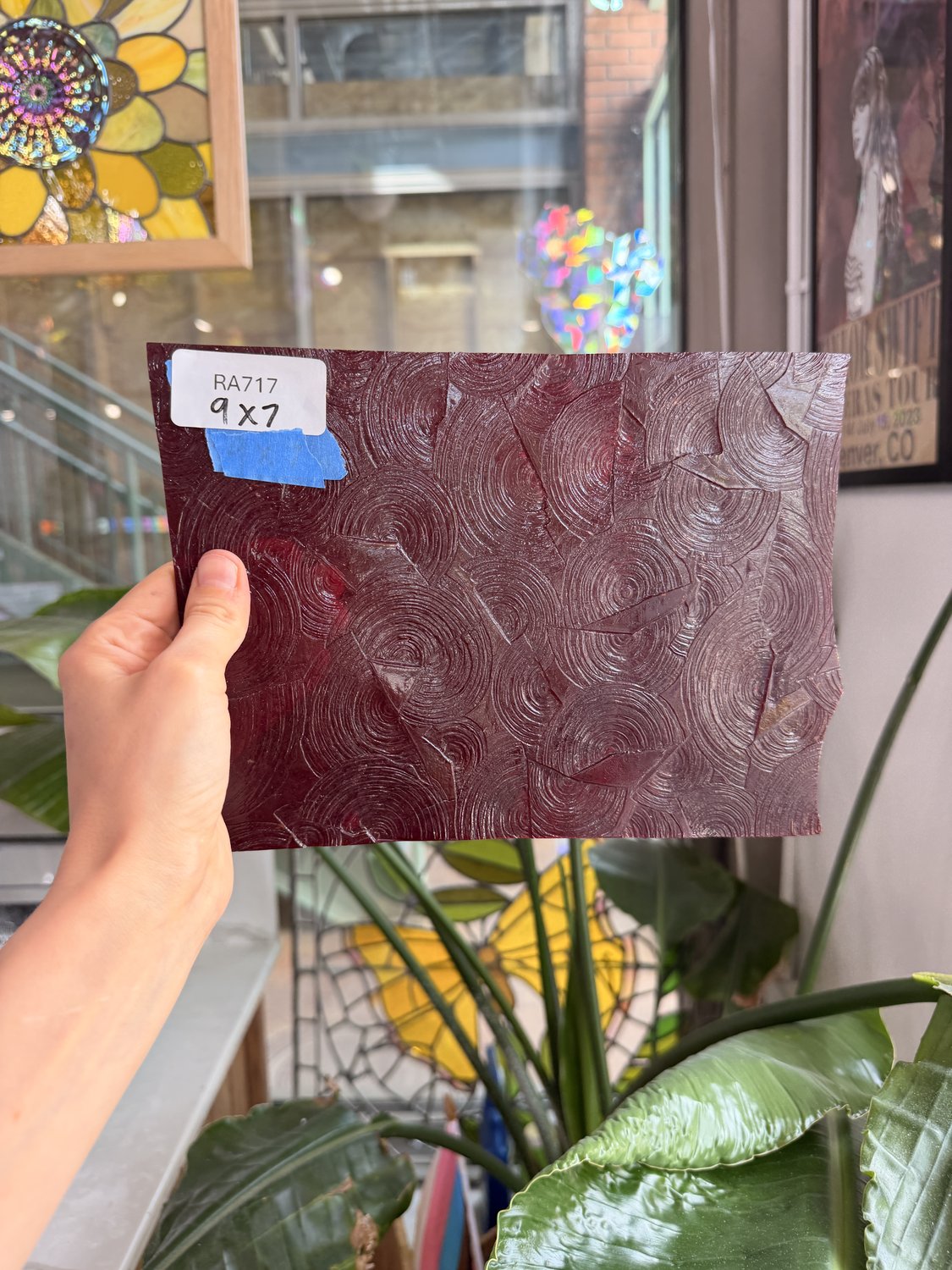Cherise Red Transparent Rondalite Kokomo Sheet Glass