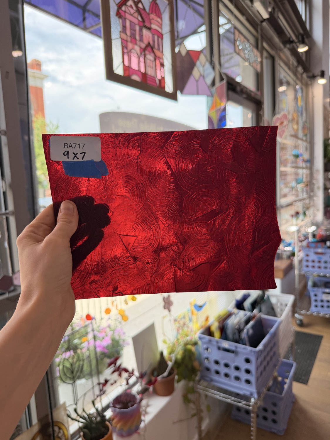 Cherise Red Transparent Rondalite Kokomo Sheet Glass