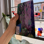 Black Transparent Iridescent Rare Vintage Spectrum Waterglass Sheet Glass