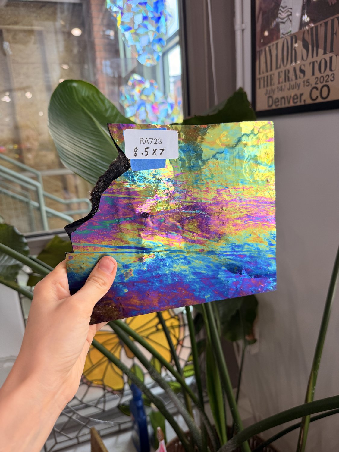 Black Iridescent Opal Wissmach Sheet Glass