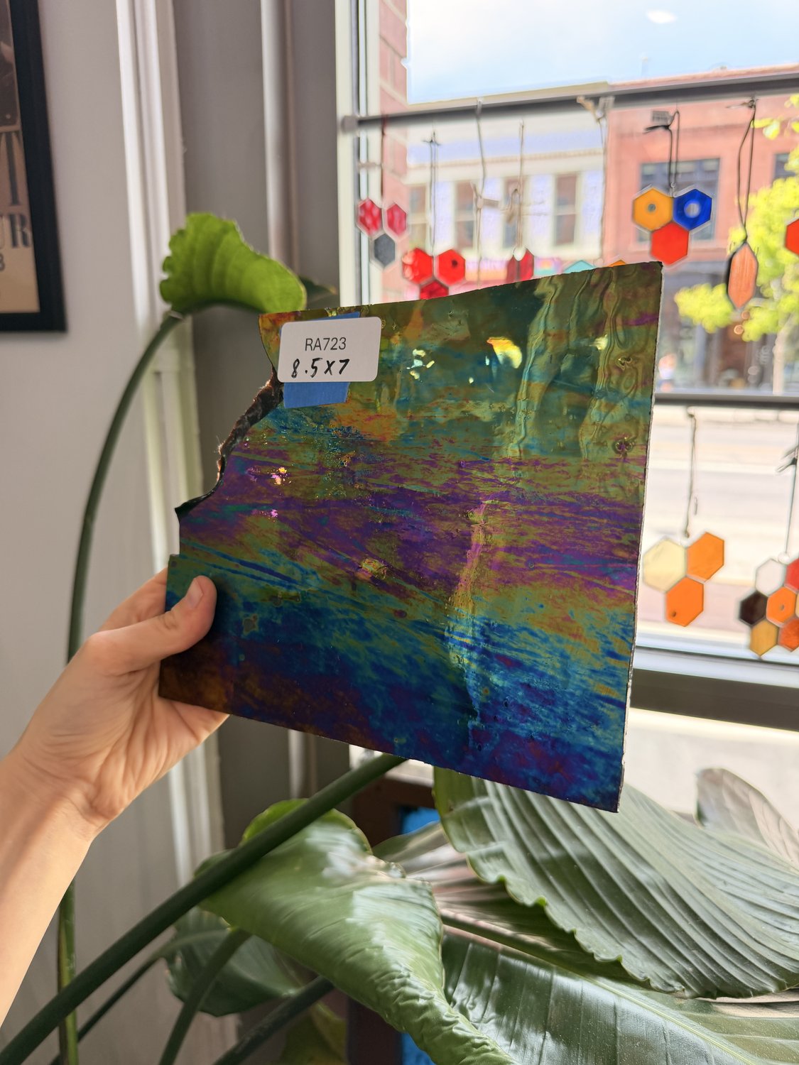 Black Iridescent Opal Wissmach Sheet Glass