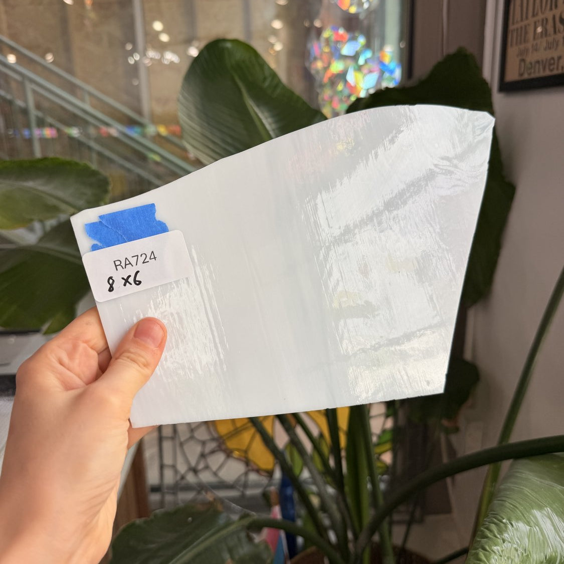 White Wispy Opal Spectrum Sheet Glass