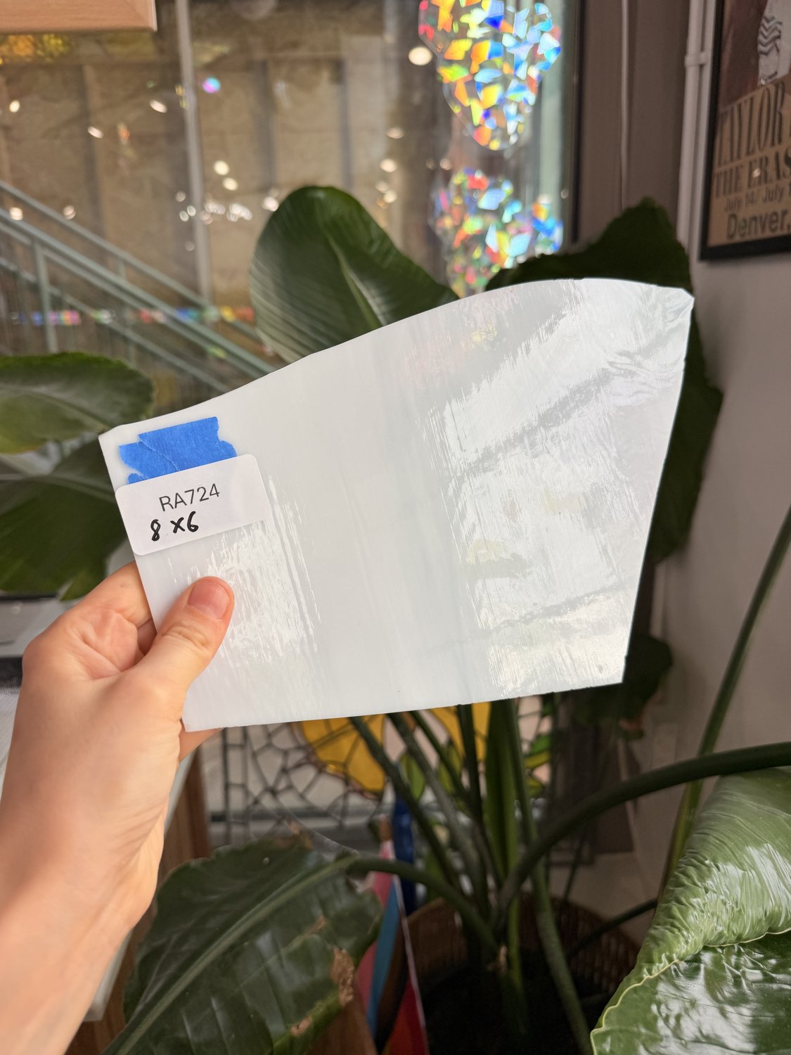 White Wispy Opal Spectrum Sheet Glass