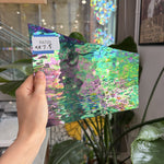 Black Transparent Iridescent Rare Vintage Spectrum Waterglass Sheet Glass