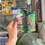 Black Transparent Iridescent Rare Vintage Spectrum Waterglass Sheet Glass