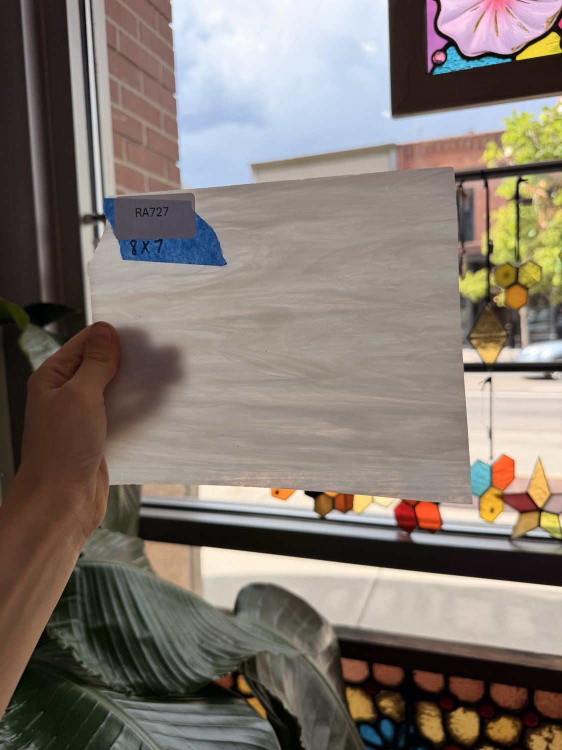 White Wispy Opal Spectrum Sheet Glass