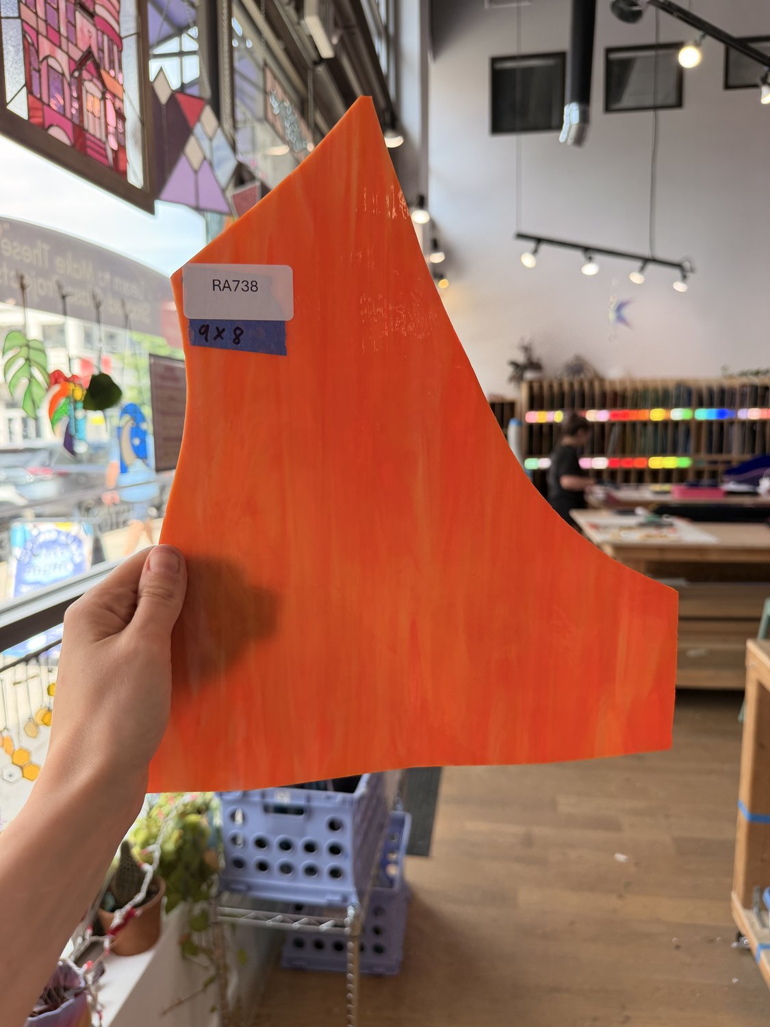 Orange White Wispy Opal Spectrum Sheet Glass