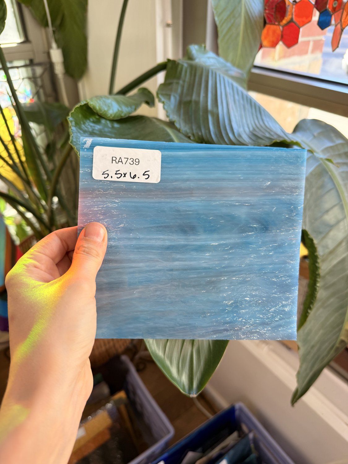 Vintage Blue Pink Mixed Spectrum (6034.83) Sheet Glass