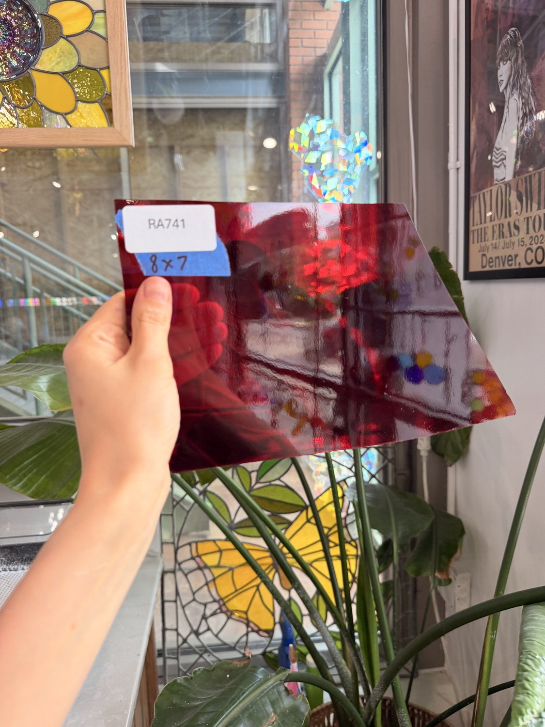 Red Transparent Oceanside Sheet Glass