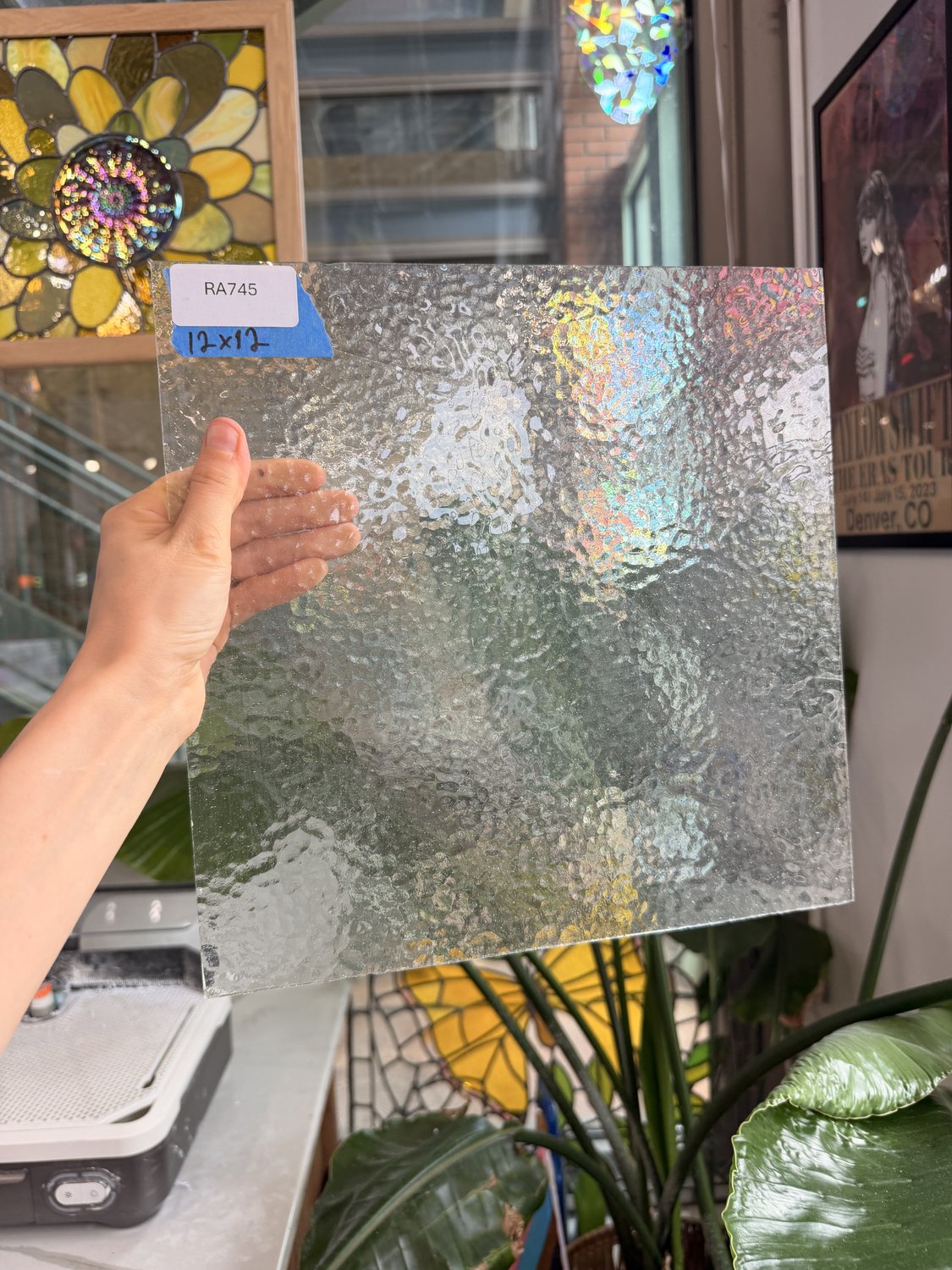 Clear Hammered Wissmach Sheet Glass
