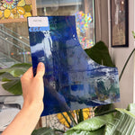 Blue Green Transparent Wispy Wissmach Sheet Glass