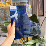 Blue Green Transparent Wispy Wissmach Sheet Glass
