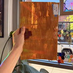 Vintage Dark Amber Wispy Vintage Spectrum Sheet Glass