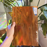 Vintage Dark Amber Wispy Vintage Spectrum Sheet Glass