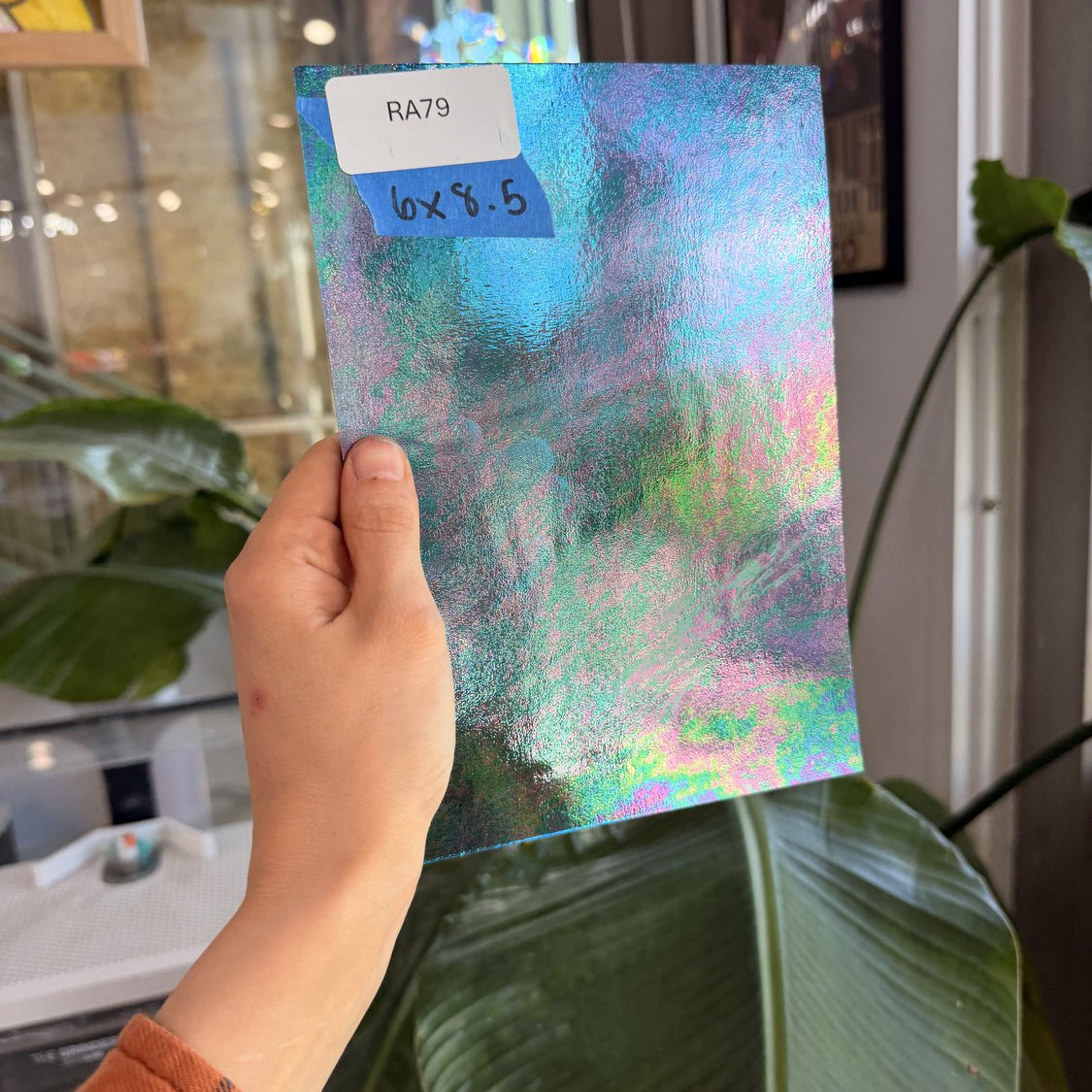 Peacock Blue Iridescent Wissmach Fusible 96 COE Fusible Sheet Glass Wissmach Glass Default Title