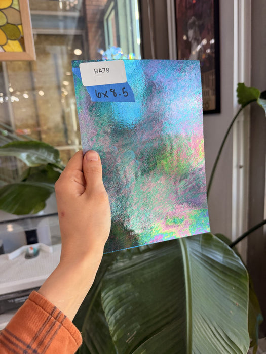 Peacock Blue Iridescent Wissmach Fusible 96 COE