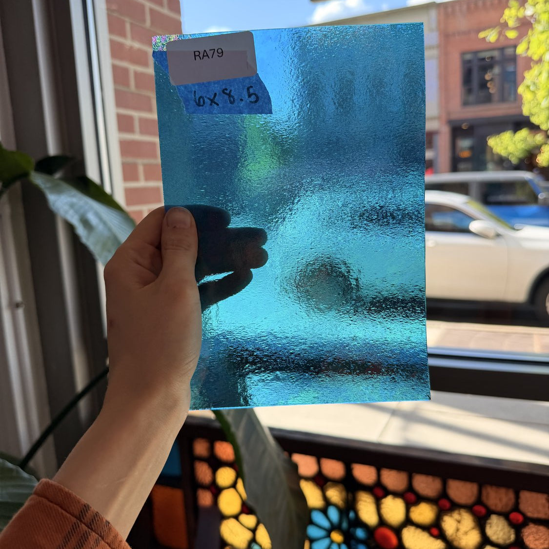 Peacock Blue Iridescent Wissmach Fusible 96 COE Fusible Sheet Glass Wissmach Glass
