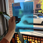 Peacock Blue Iridescent Wissmach Fusible 96 COE Fusible Sheet Glass Wissmach Glass