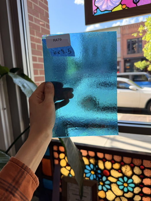 Peacock Blue Iridescent Wissmach Fusible 96 COE