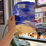 Mixed Blue Pink Amber Chicago Art Glass
