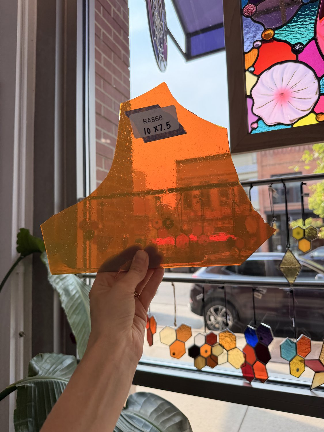 Dark Orange Amber Silver (flashglass)