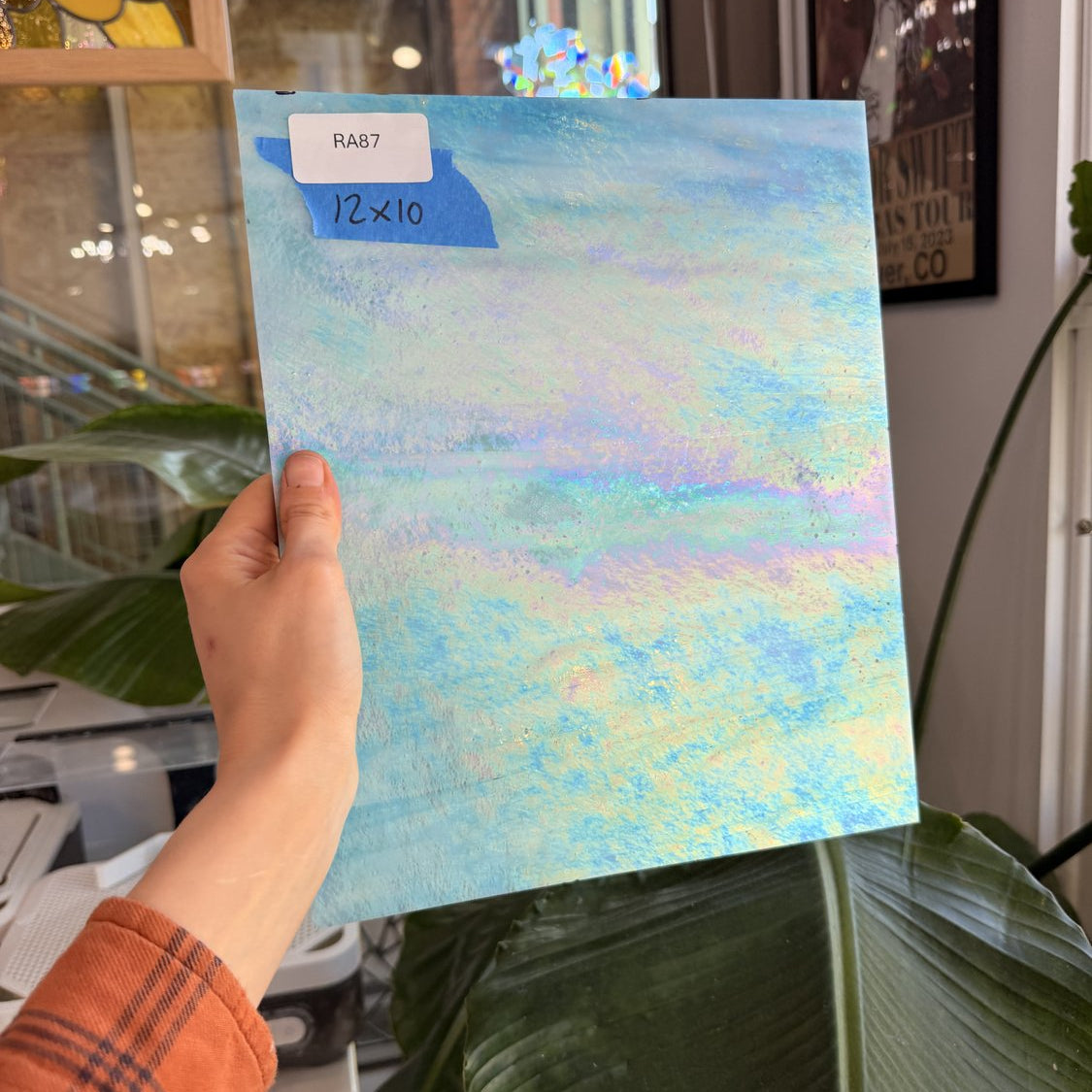 Blue Wispy Iridescent Wissmach