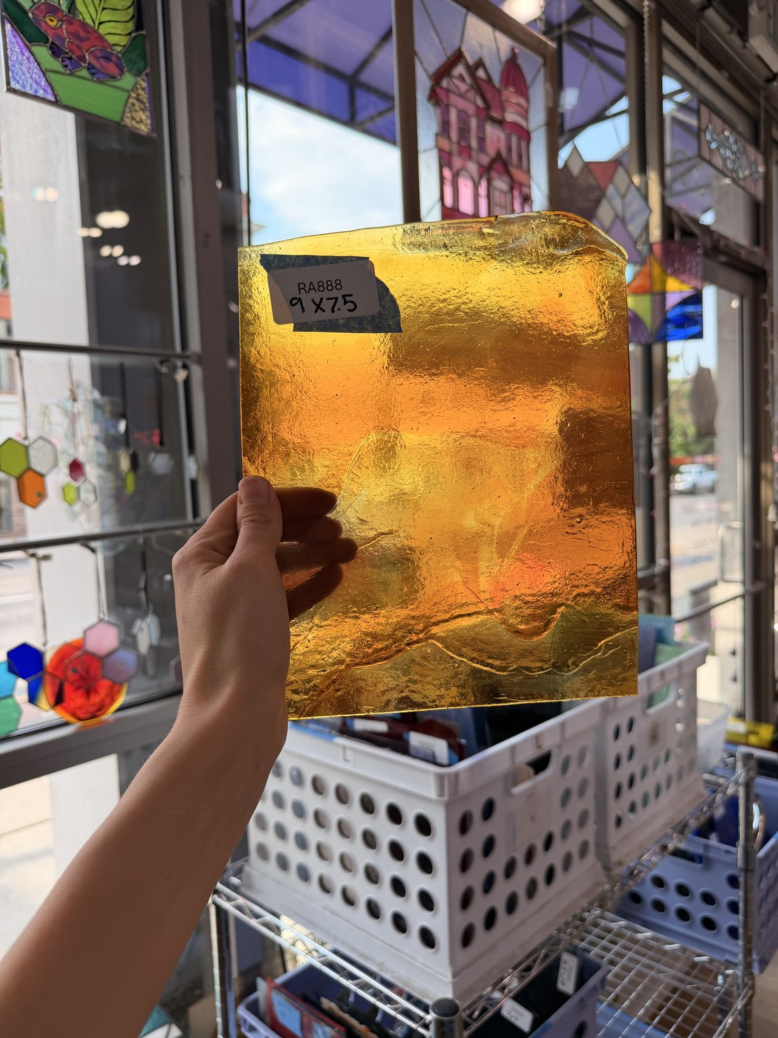 Mixed Amber Clear Chicago Art Glass – RA888