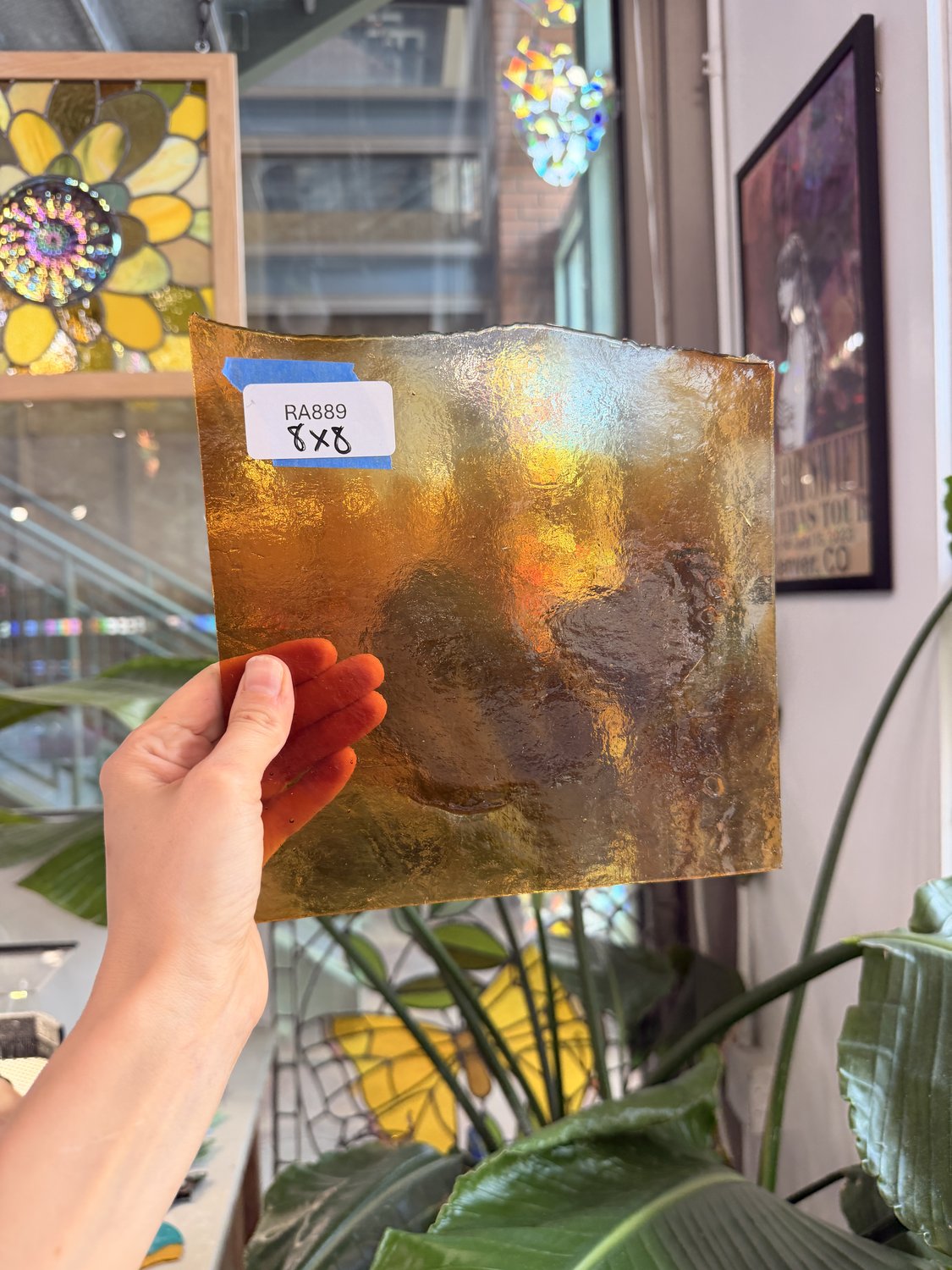 Mixed Amber Clear Chicago Art Glass – RA889