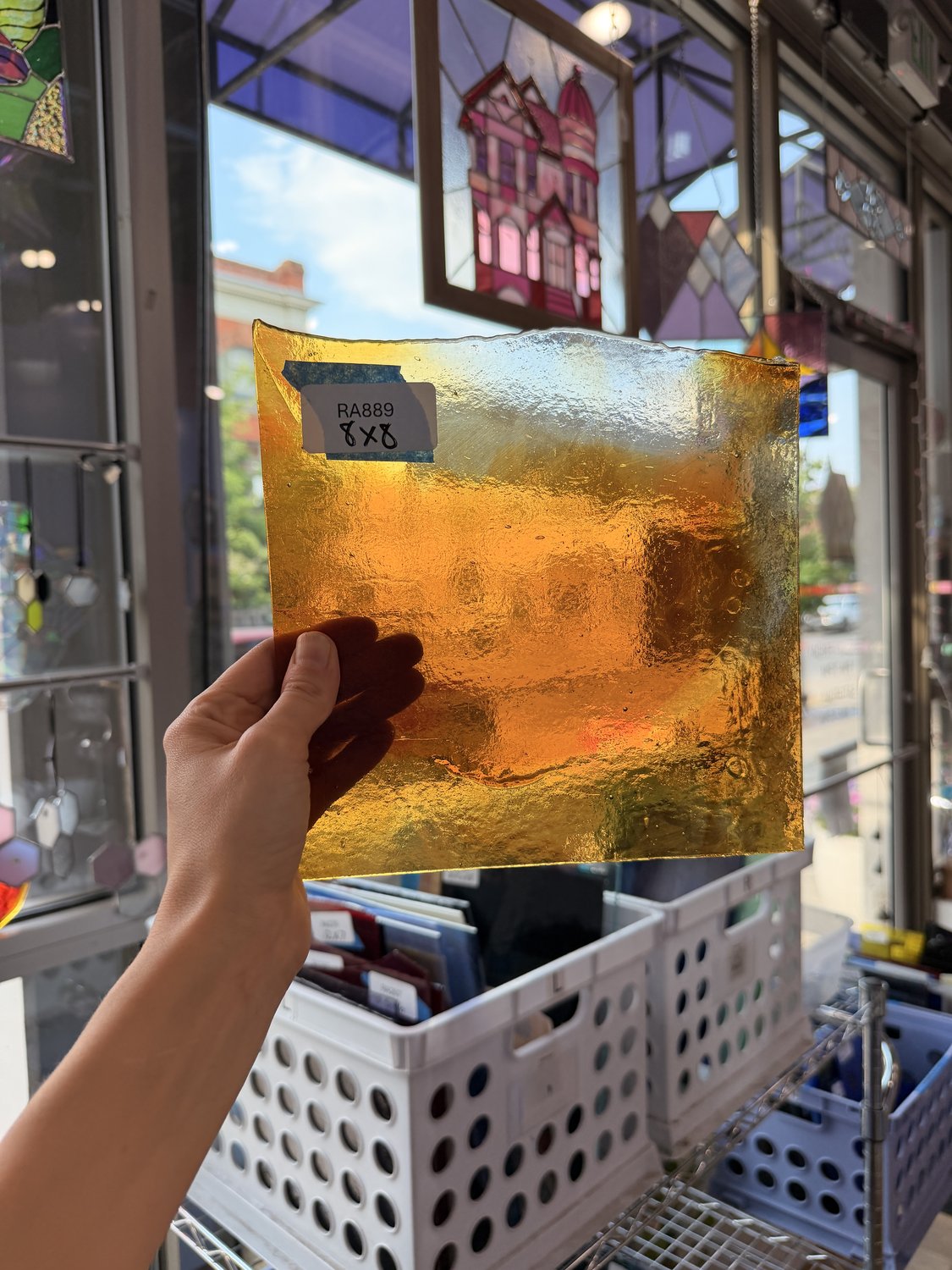 Mixed Amber Clear Chicago Art Glass – RA889