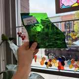 Vintage Green Spectrum Waterglass