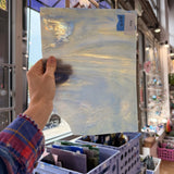 Blue Amber White Wispy Wissmach Sheet Glass