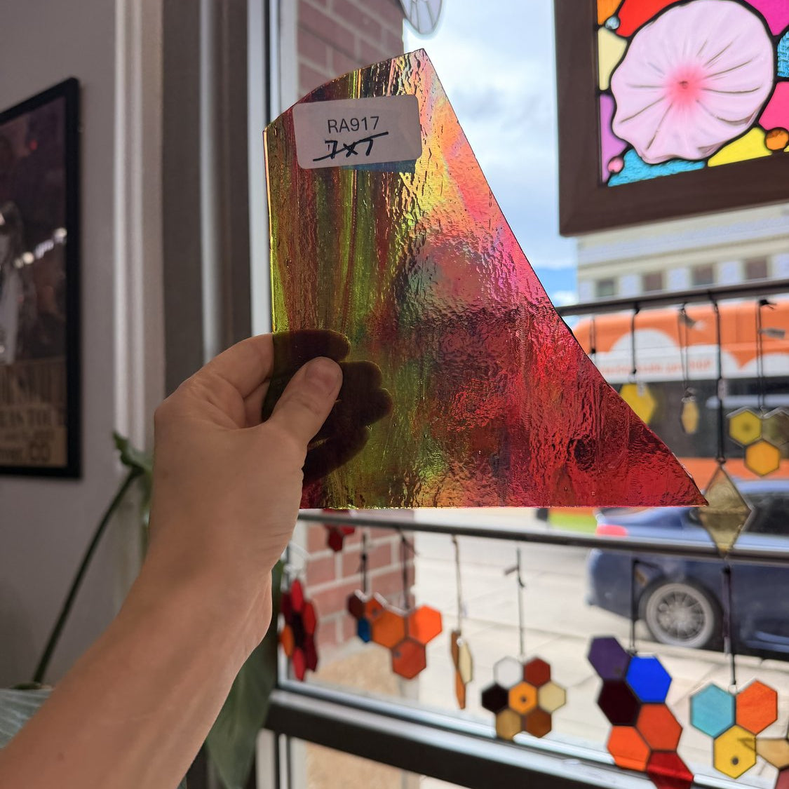 Rainbow Multicolor Transparent Bullseye Sheet Glass