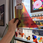 Rainbow Multicolor Transparent Bullseye Sheet Glass