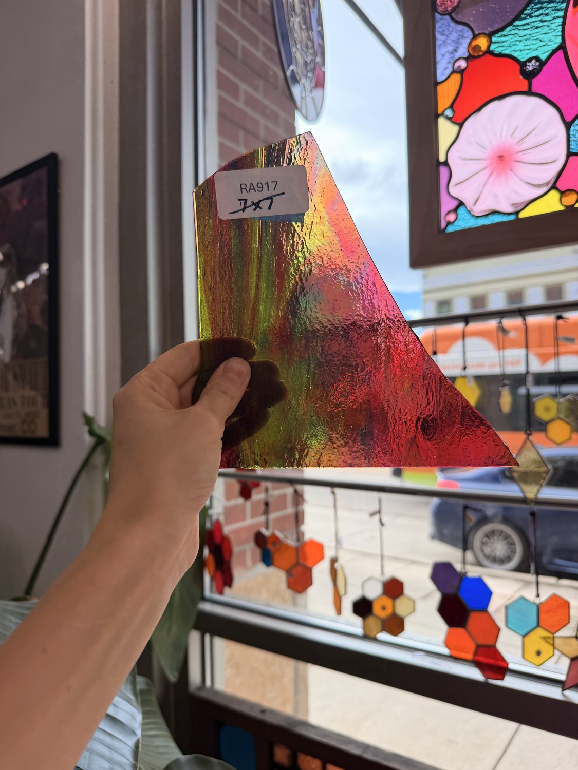 Rainbow Multicolor Transparent Bullseye Sheet Glass