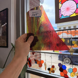 Rainbow Multicolor Transparent Bullseye Sheet Glass