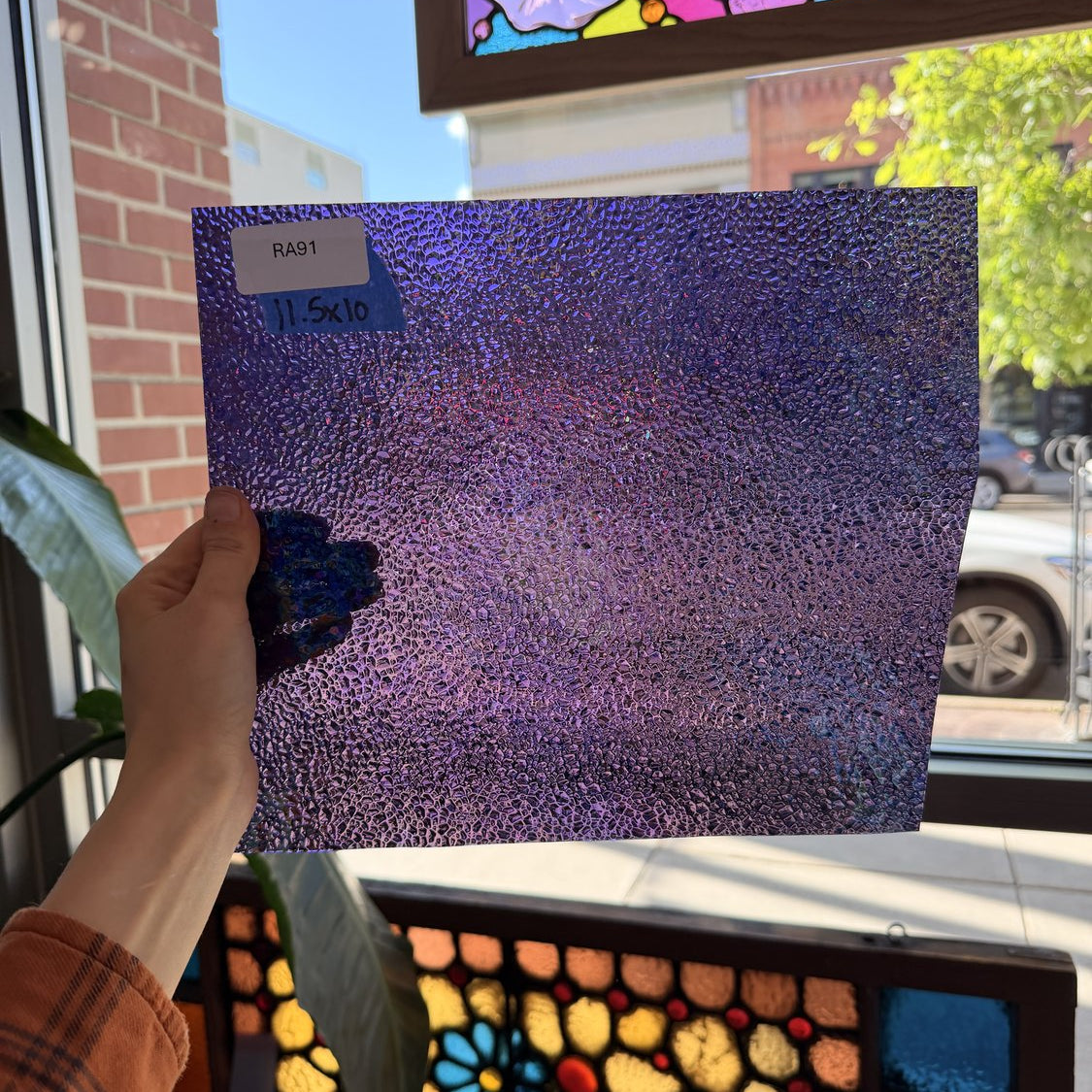 Purple Iridescent Dew Drop Sheet Glass Colorado Glassworks