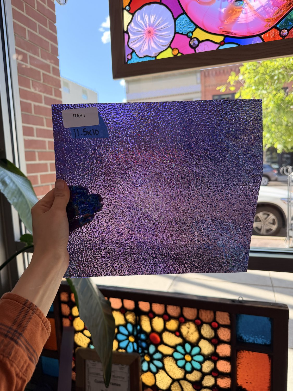 Purple Iridescent Dew Drop Sheet Glass Colorado Glassworks