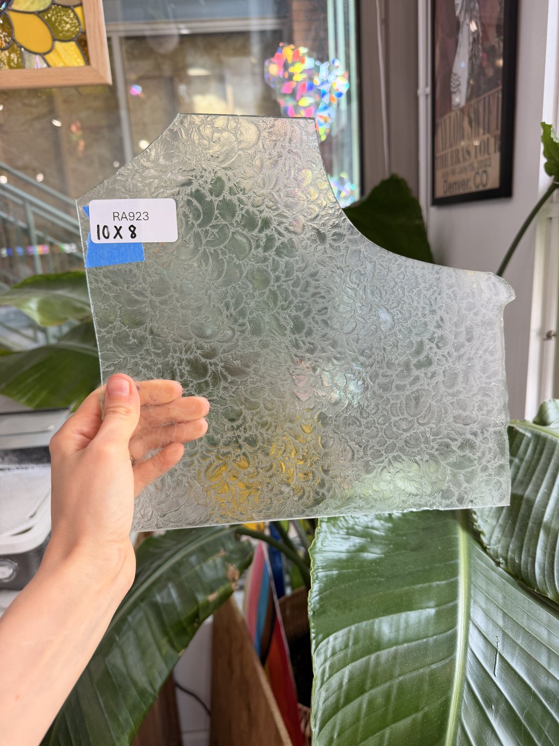Seafoam Transparent Glue Chip Sheet Glass