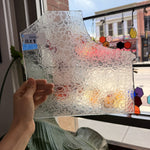 Seafoam Transparent Glue Chip Sheet Glass