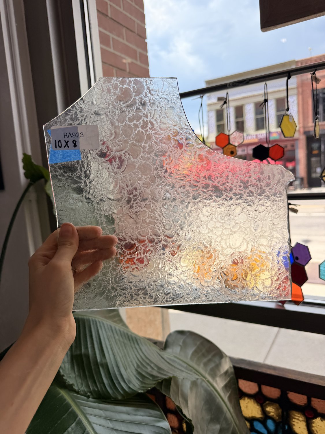 Seafoam Transparent Glue Chip Sheet Glass