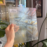 Clear Iridescent Bullseye Stringer Fusible 90 COE Sheet Glass
