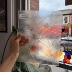 Clear Iridescent Bullseye Stringer Fusible 90 COE Sheet Glass