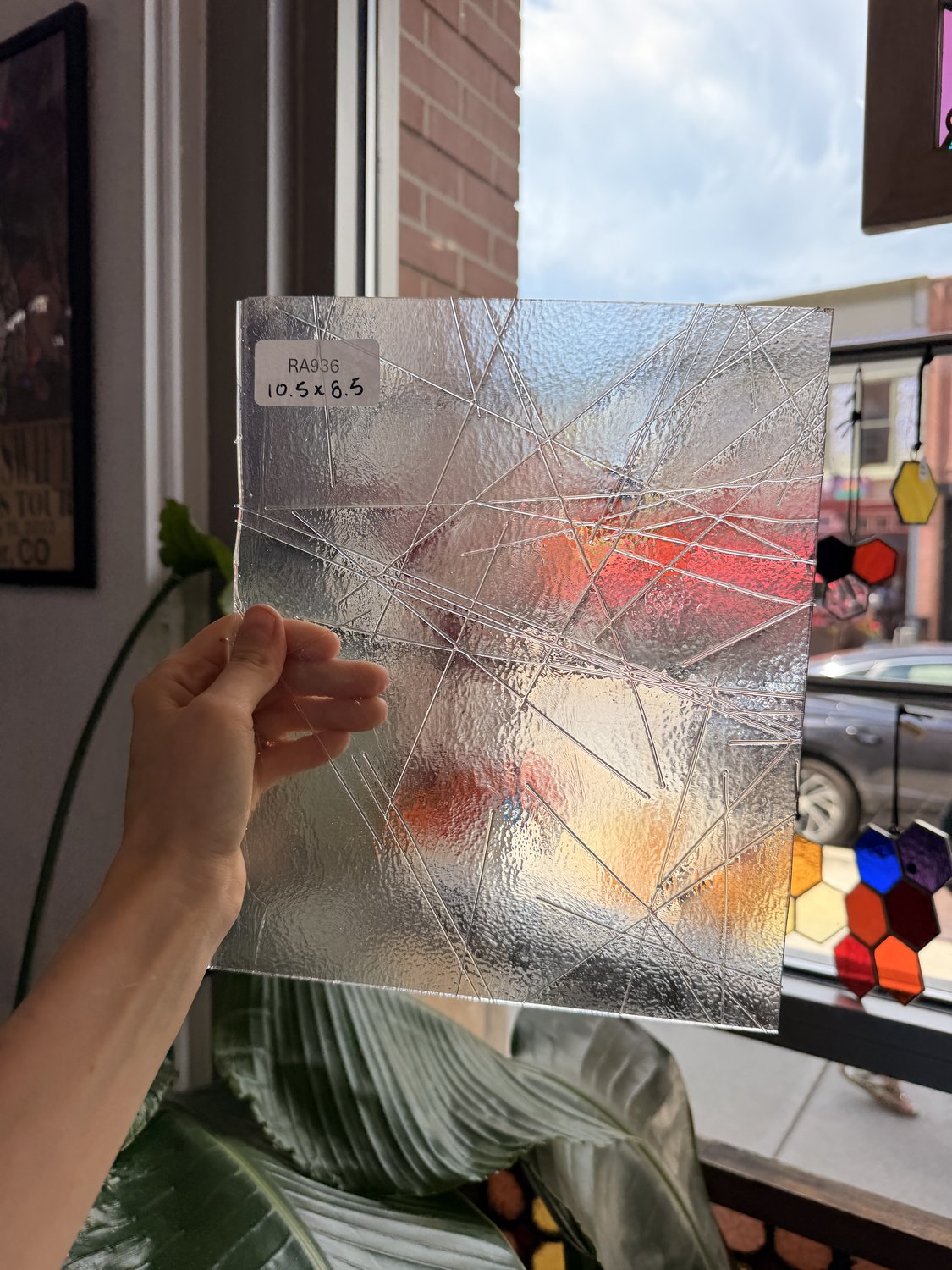 Clear Iridescent Bullseye Stringer Fusible 90 COE Sheet Glass