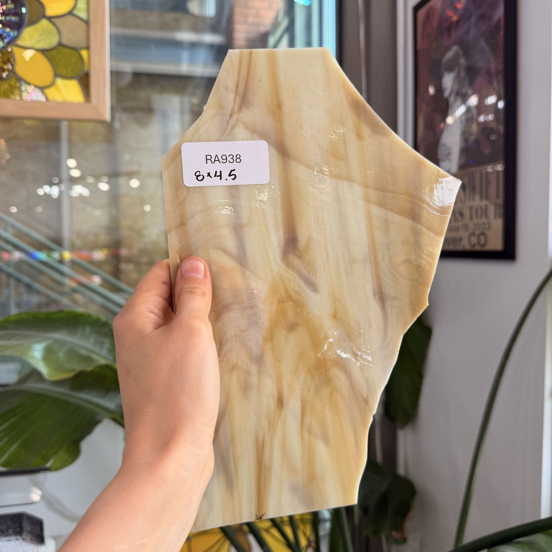 Tan Brown Wispy Oceanside Sheet Glass
