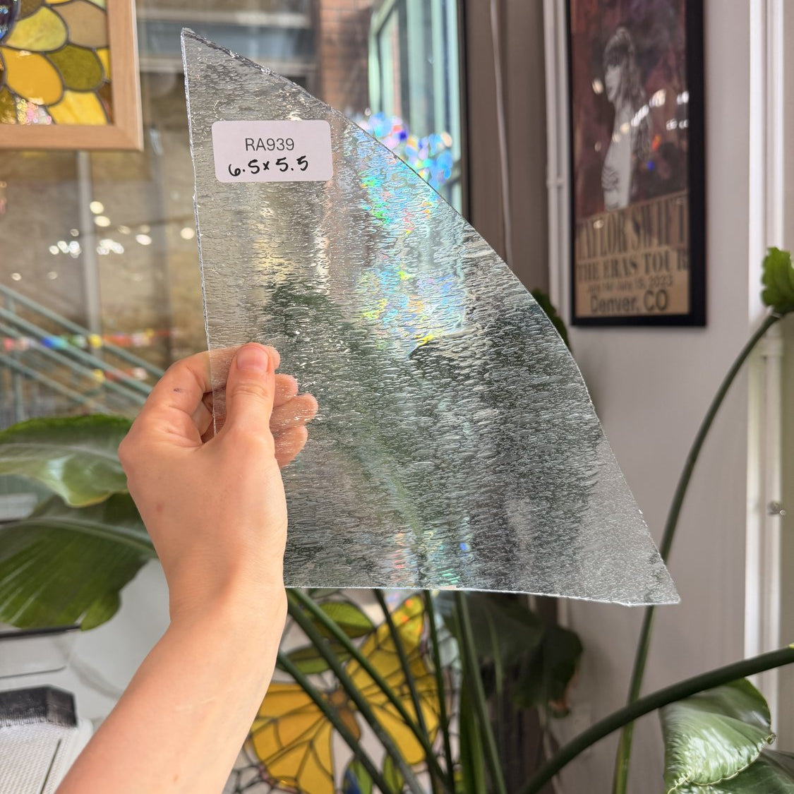 Transparent Seedy Lamberts Mouth Blown Sheet Glass